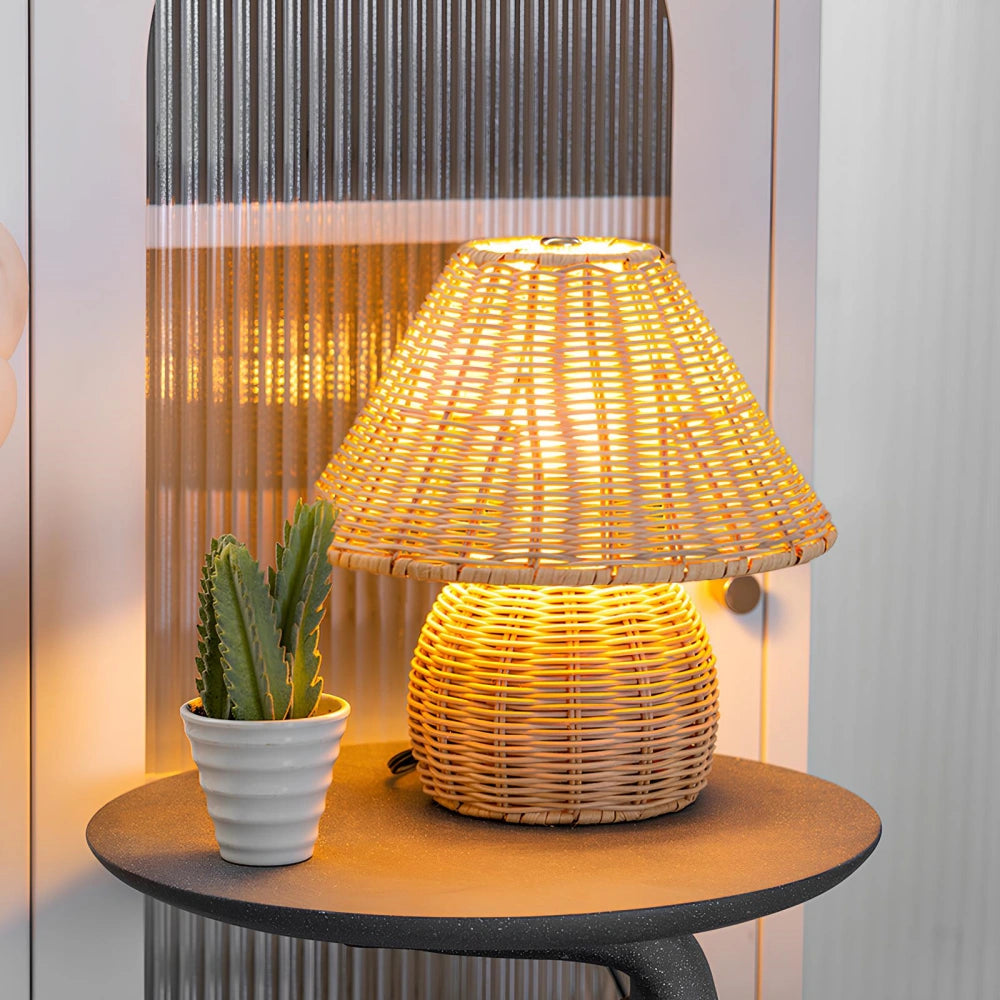 Eco-Friendly Bamboo Table Lamp – Minimalist Design for Bedside or Desk Use, Natural Aesthetic with Warm White Light 5