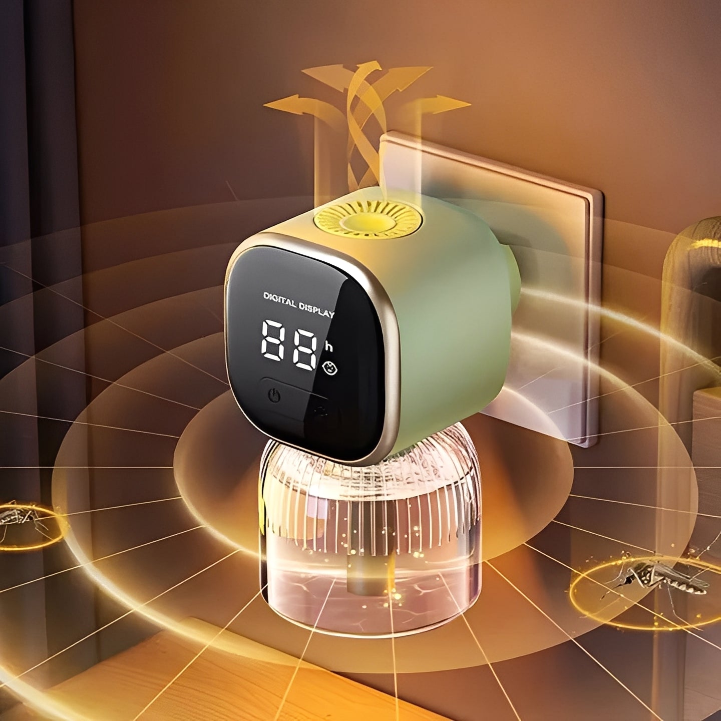 Electric Plug-In Pest Deterrent with Customizable LED Timer and Low-Noise Operation for Indoor Use 0