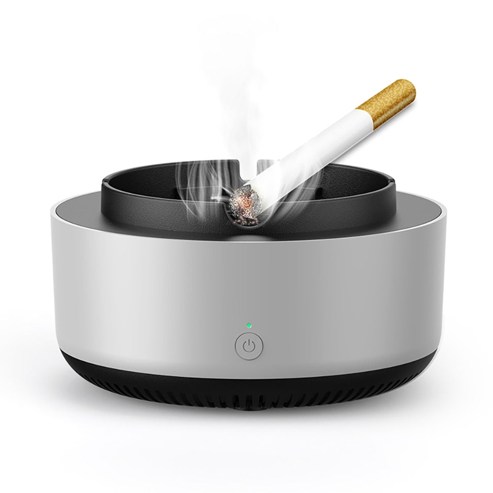 Electric Smoke Filter Ashtray with 360° Air Purification and Odor Neutralization – Portable with Aromatherapy Compartment 1
