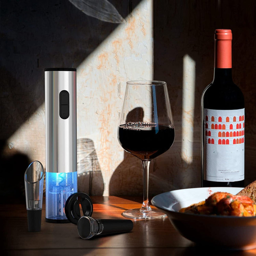 Electric Wine Bottle Opener with LED Light Indicator – Rechargeable Corkscrew for Effortless Wine Opening 3