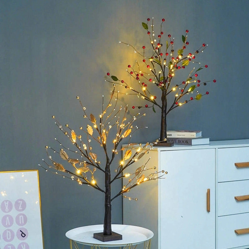 Elegant 55 cm Decorative Tree with Warm White LED Lights – Seasonal Accent with Flexible Branches and Cozy Glow 3