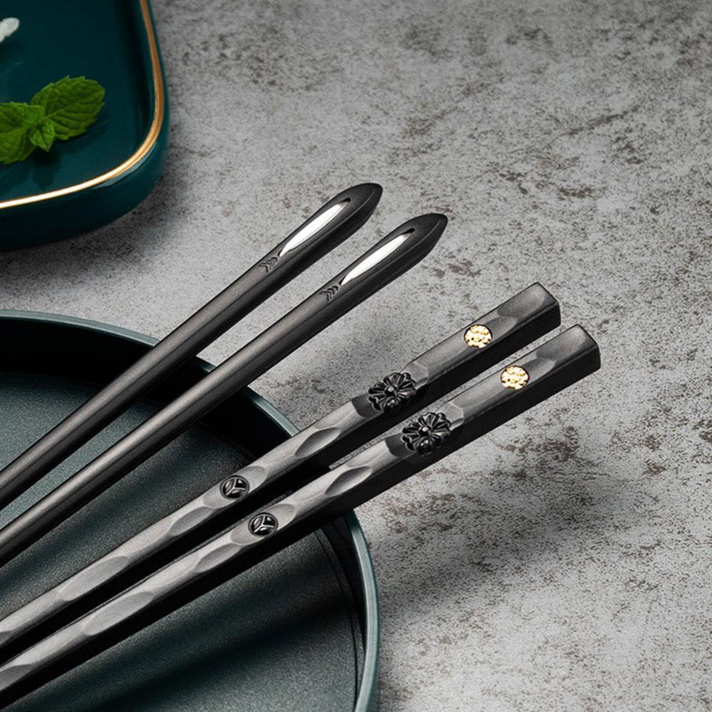 Elegant Alloy Chopsticks Set of 5 – Durable, Dishwasher Safe, Modern Design for Stylish Dining 5