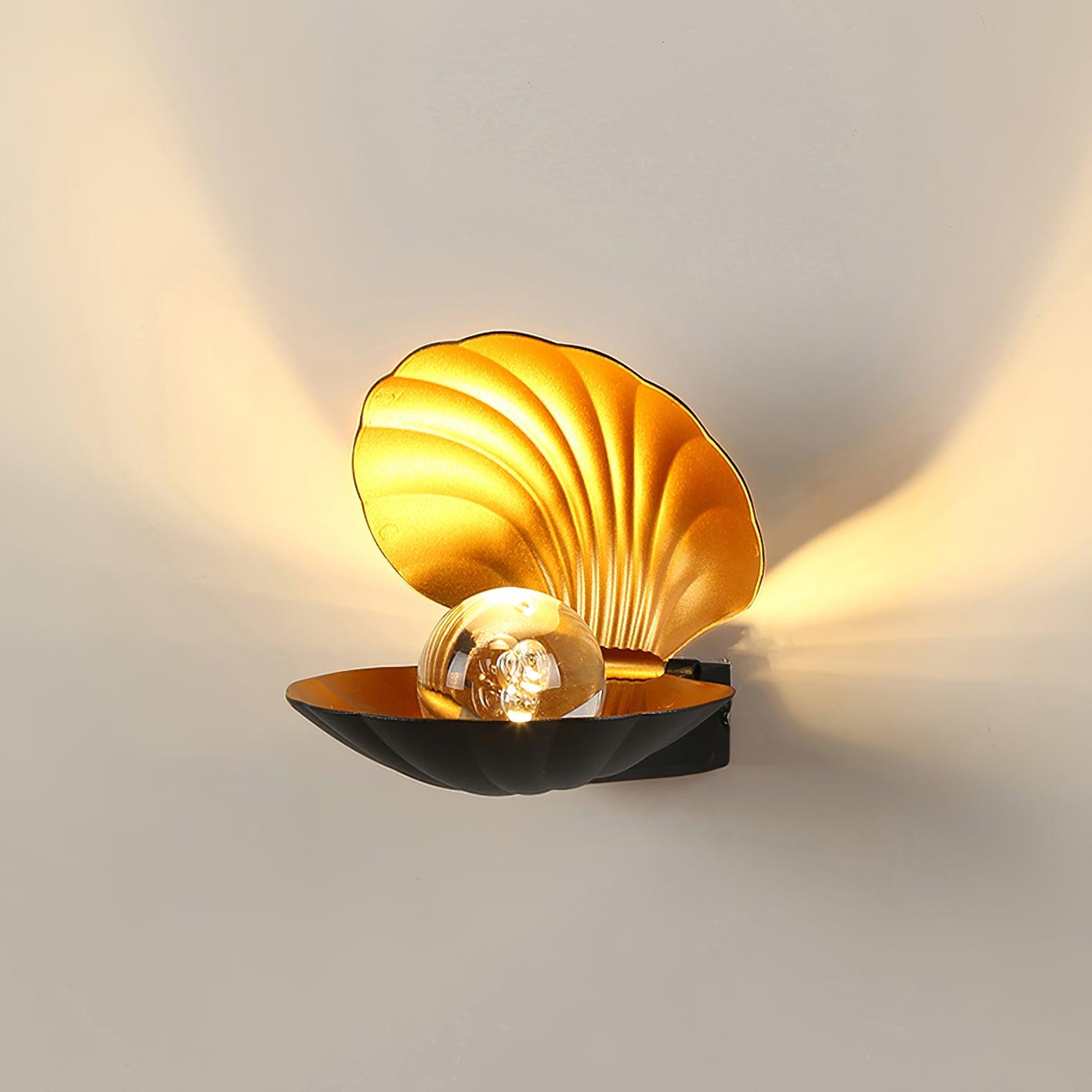 Elegant Aluminum Pearl Clam Wall Light Sconce – Integrated LED Indoor Wall Lamp for Modern Decor 0