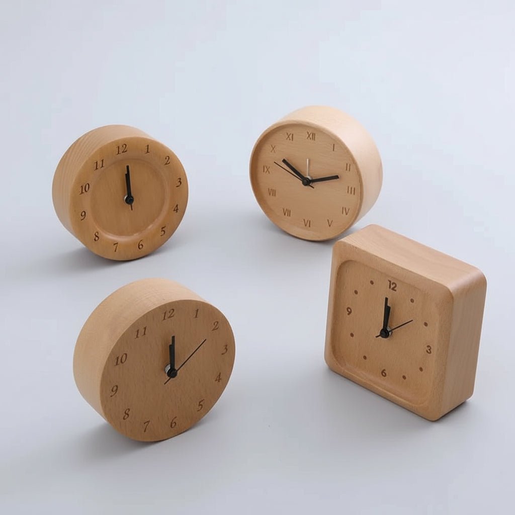 Elegant Beech Wood Alarm Clock with Silent Mechanism – Minimalist Design for Home and Office 3