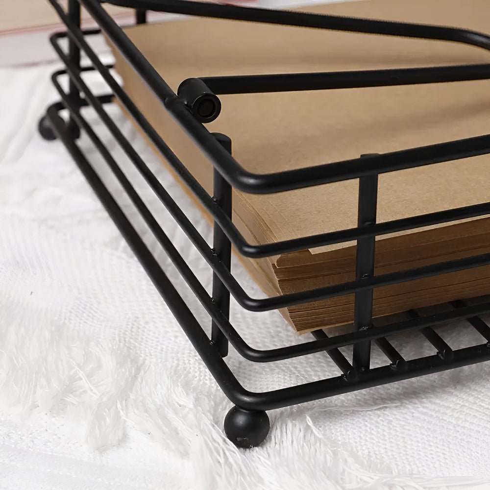 Elegant Matte Black Napkin Holder for Table – Durable Iron Serviette Holder with Stylish Design 6