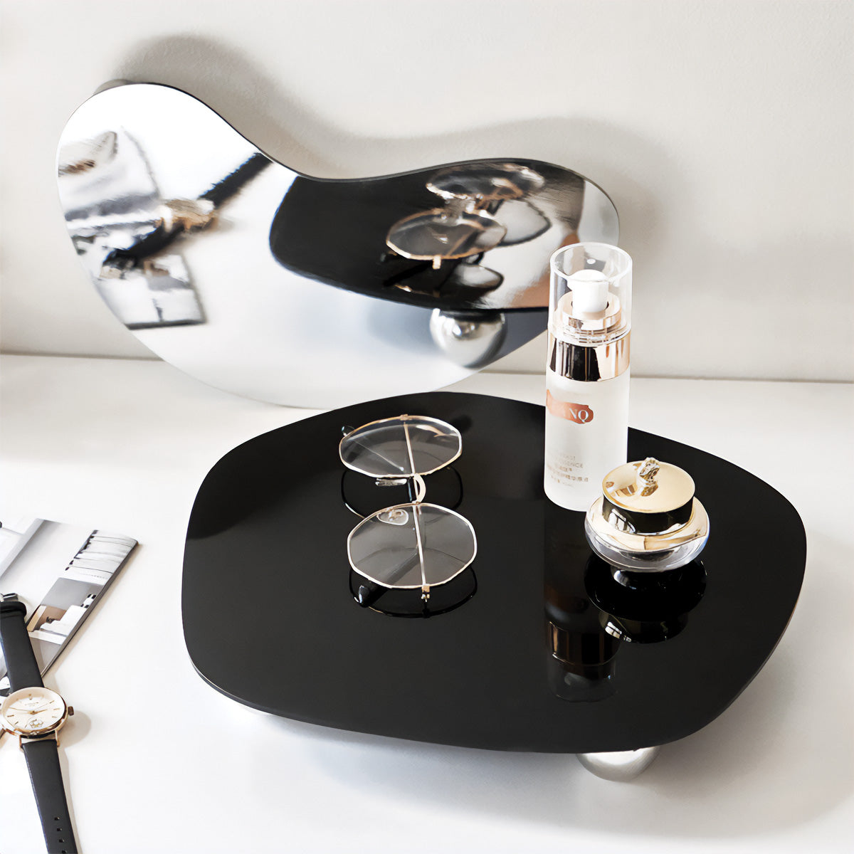 Elegant Multi-Layer Acrylic Tray for Jewelry and Cosmetics – Modern Nordic Design, Two-Tier Organizer 1