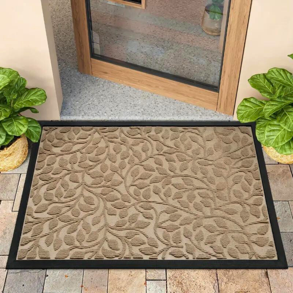 Elegant Natural Doormat – Durable Outdoor Mat with Non-Slip Bottom for Front Door and Indoor Use 0
