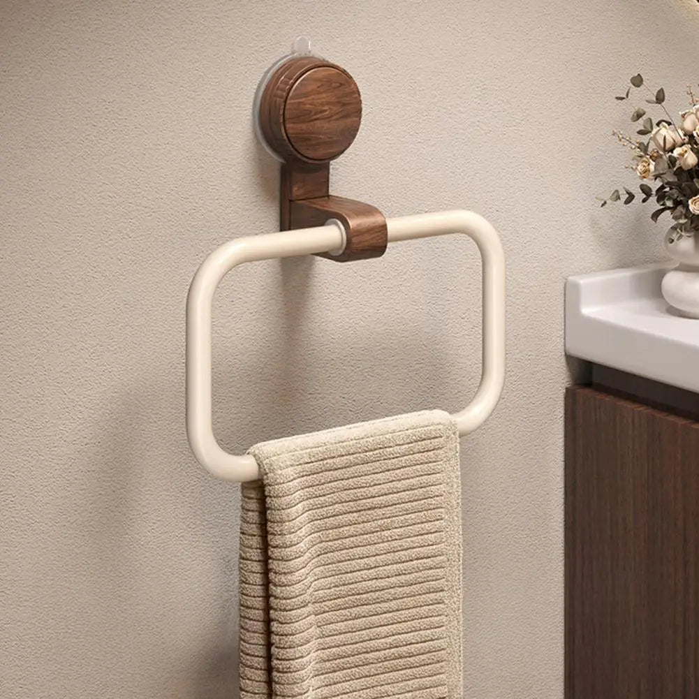 Elegant Towel Holder with Walnut Accents – 180° Rotatable Towel Rack for Bathroom and Kitchen, Stainless Steel and Wood Design 6