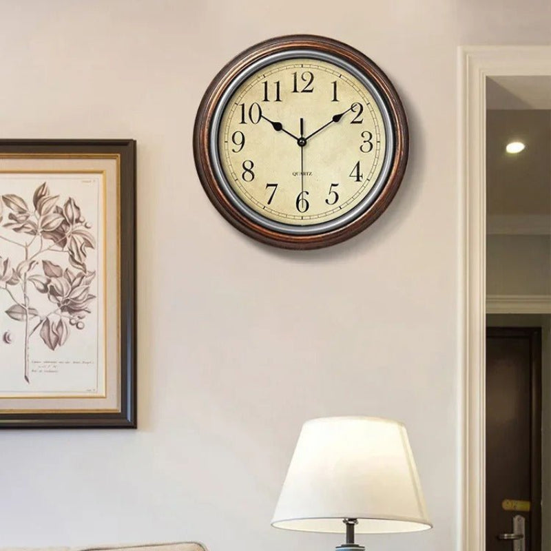 Elegant Wall Clock with Silent Quartz Movement – 30cm Metal Frame and Glass Cover for Timeless Home Decor 1