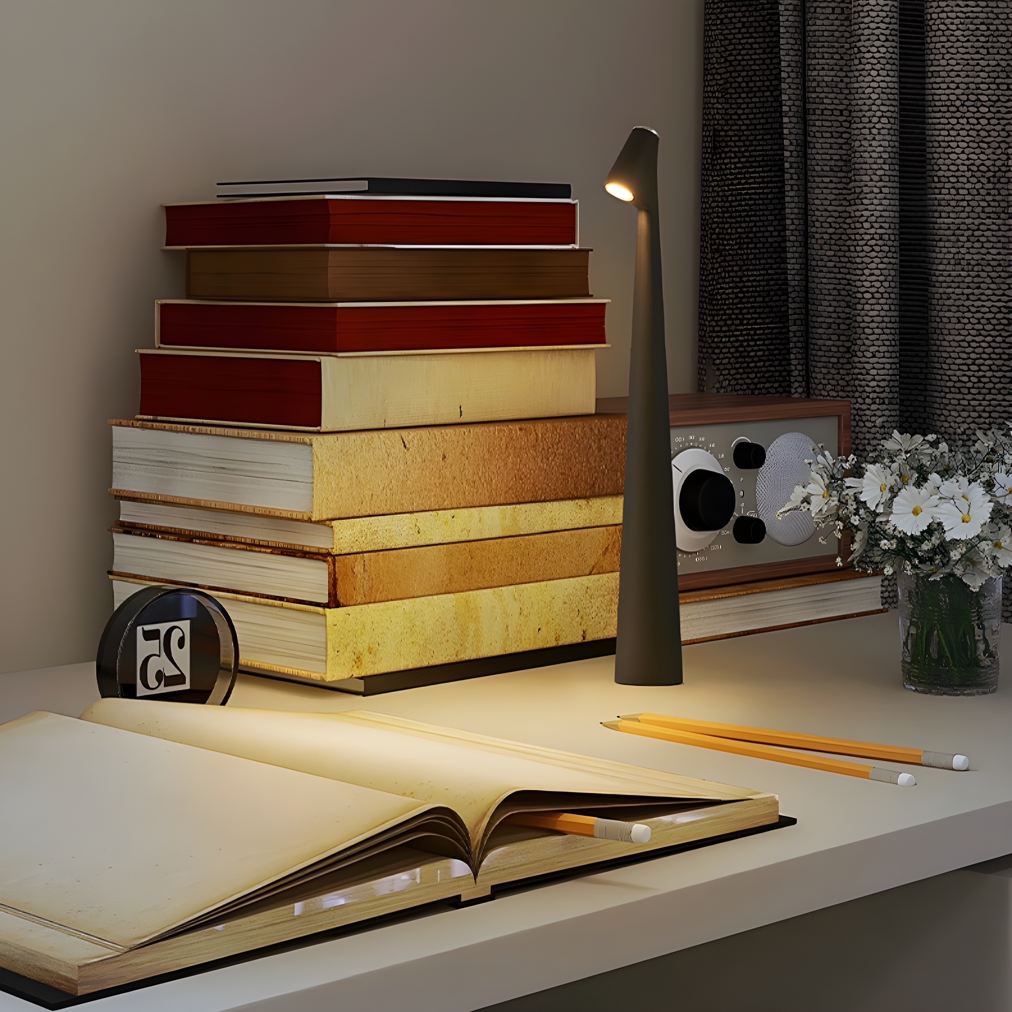 Elegant Wireless LED Table Lamp, Touch Control, Dimmable Lighting, Portable Cordless Design for Bedside or Desk Use 1