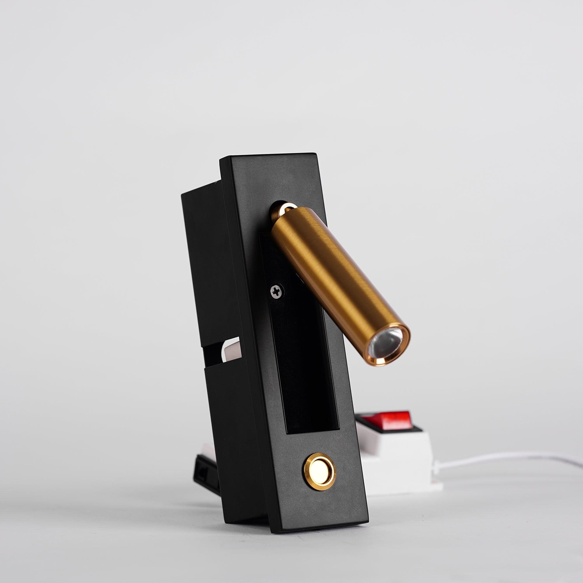 Black and gold electronic lock on a white background