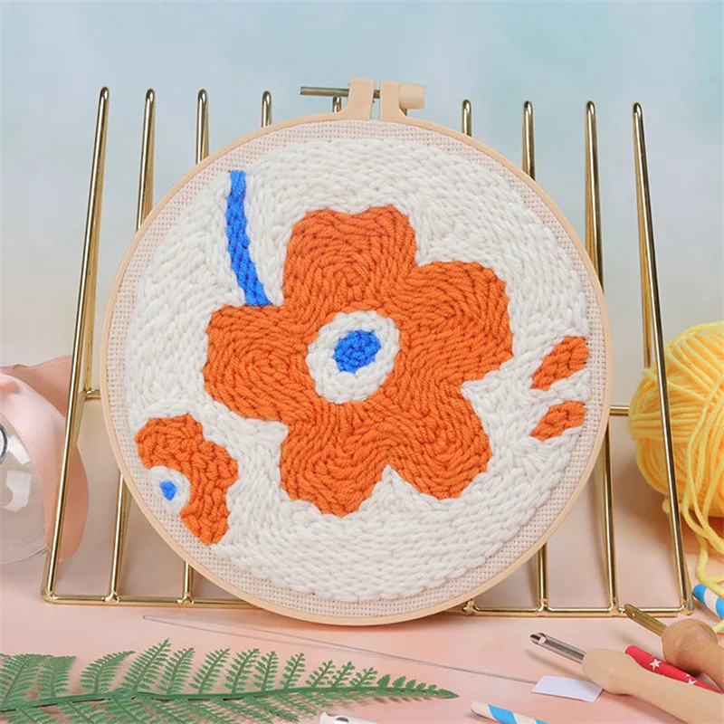 Embroidery Kit for Beginners – Floral Design Set with 30cm Hoop and Polyester Thread for Easy Needlework 0