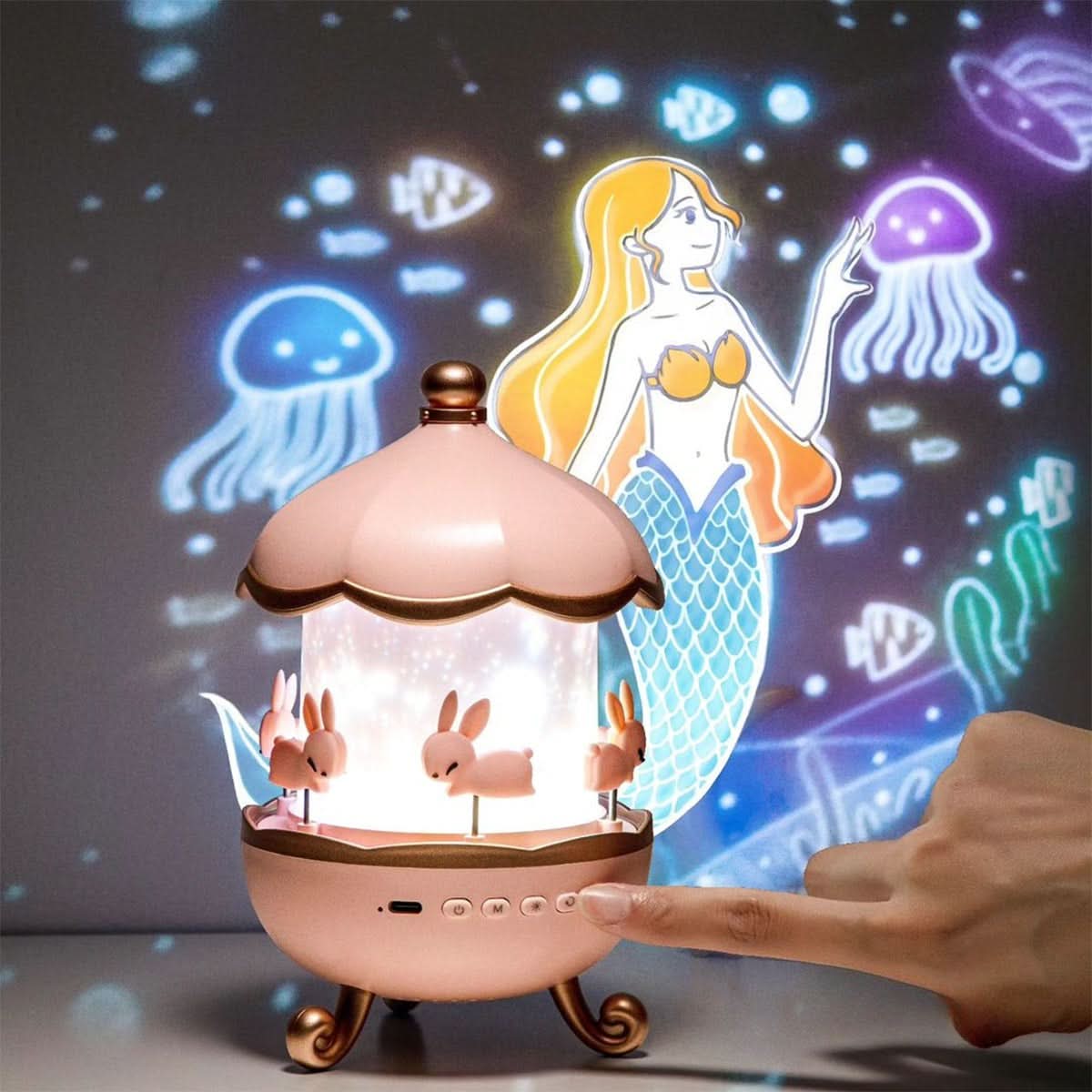 Enchanted Star Projector Night Light with Music, 12 Image Templates, Adjustable Brightness, 360° Rotation – Ideal for Relaxation 4