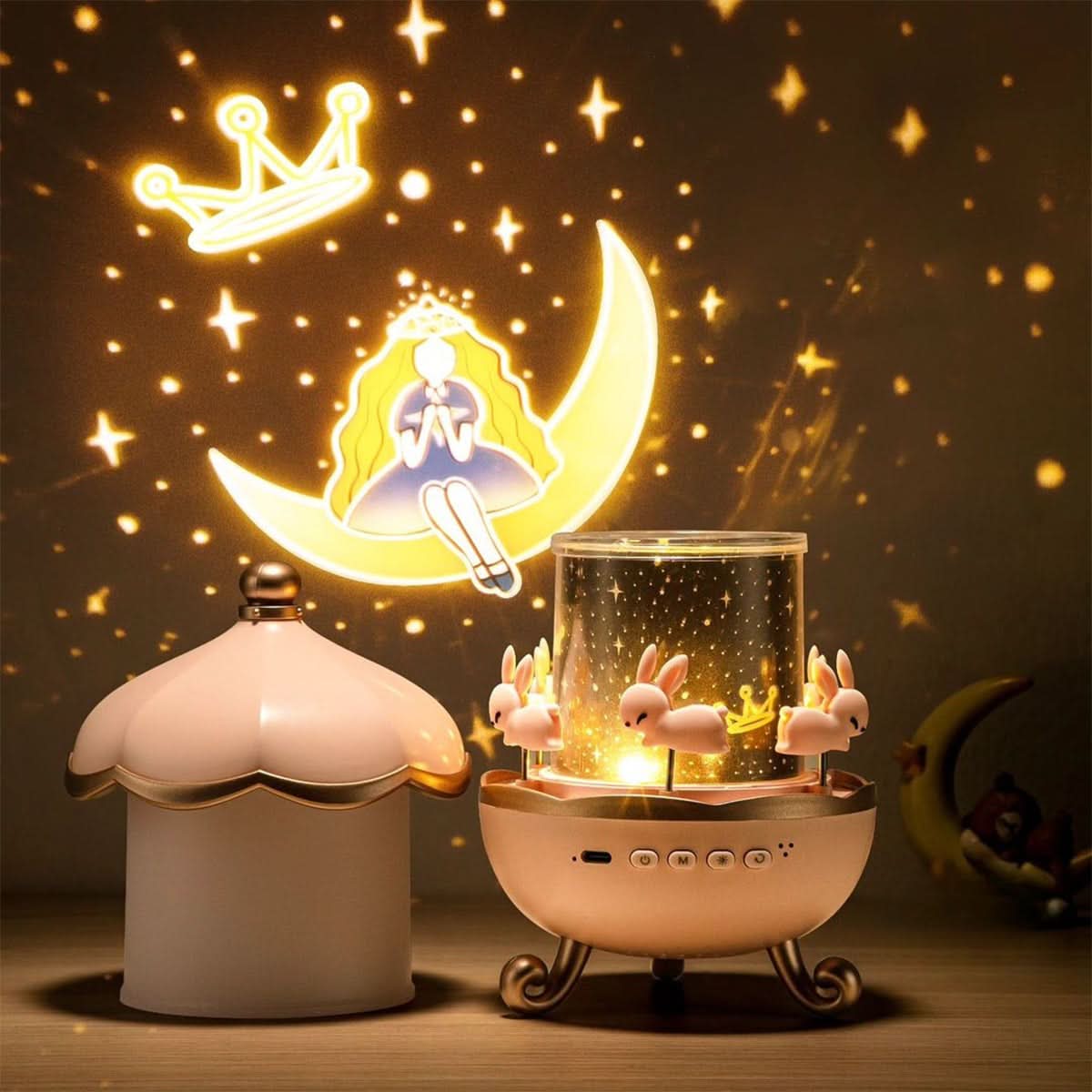 Enchanted Star Projector Night Light with Music, 12 Image Templates, Adjustable Brightness, 360° Rotation – Ideal for Relaxation 5