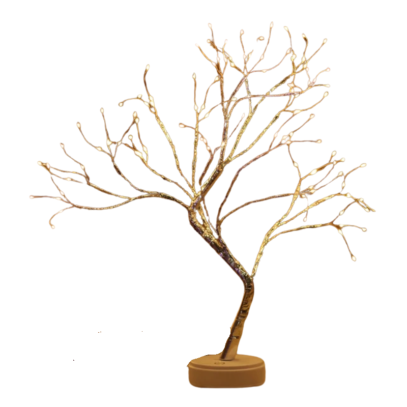 Enchanting Glowing Tree Lamp with Flexible Branches – Battery Operated Table Lamp with 108 Drops or 36 Pearls for Cozy Ambiance 0