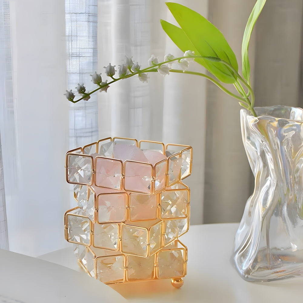 Exquisite Square Crystal Table Lamp with Touch Switch – Elegant Bedside Table Lamp for Bedroom and Living Room 5