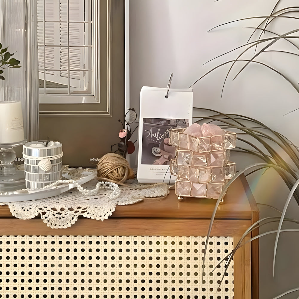 Exquisite Square Crystal Table Lamp with Touch Switch – Elegant Bedside Table Lamp for Bedroom and Living Room 7