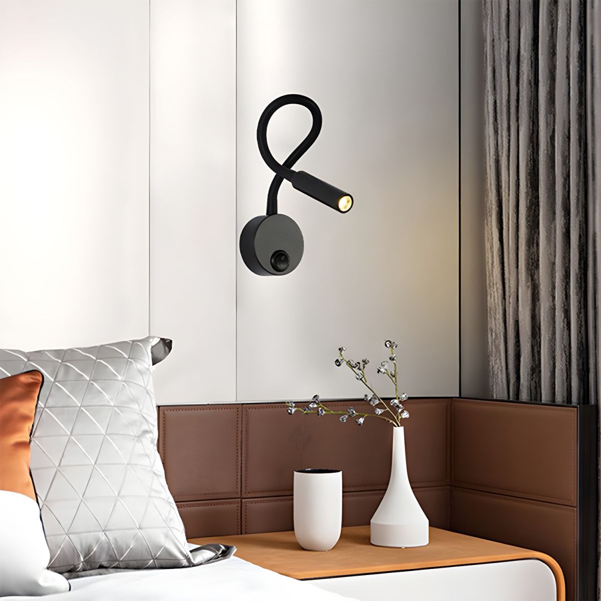 Flexible Wall-Mounted LED Reading Light with Switch – Adjustable 360° Bedside Wall Lamp 3