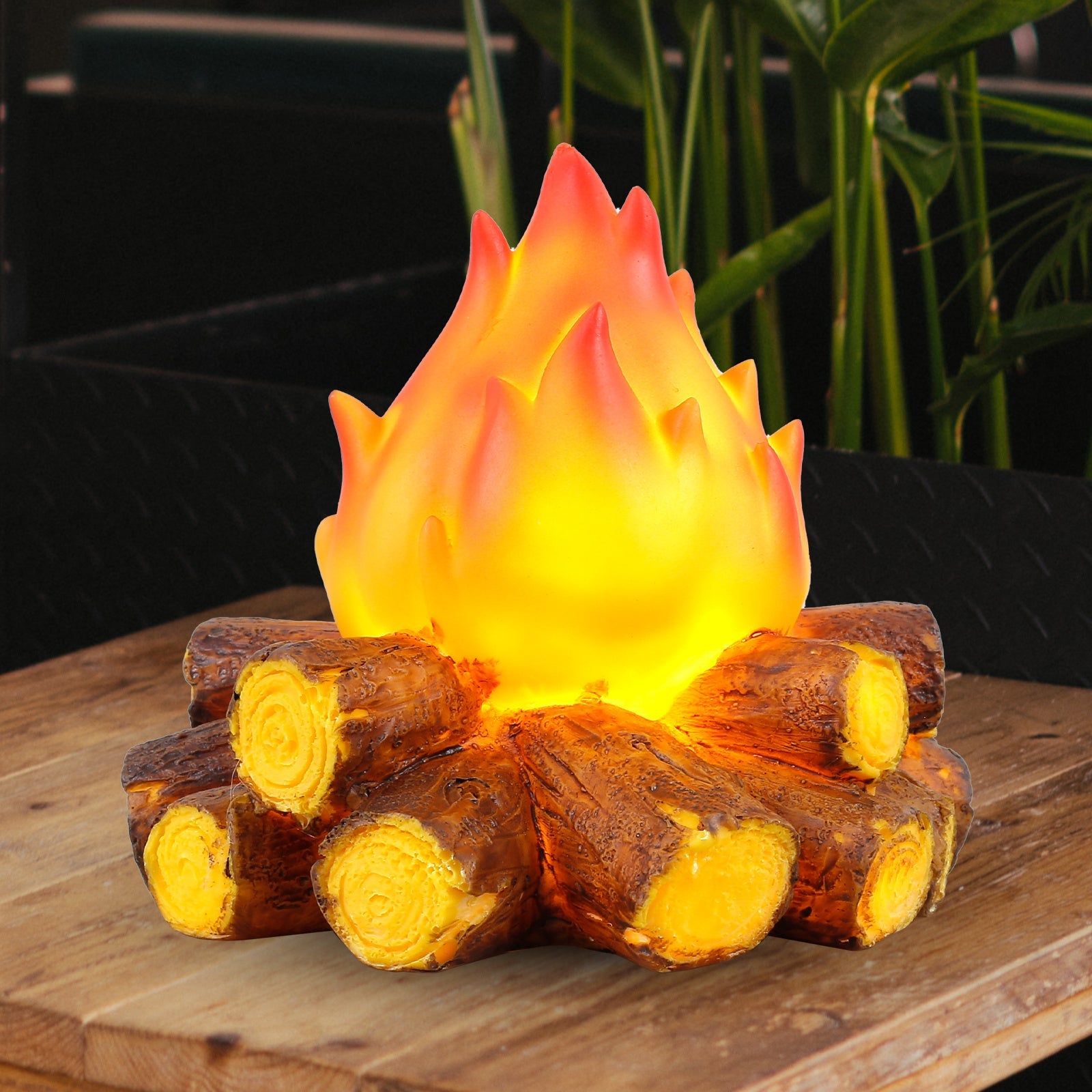 Flickering Flame LED Lamp – Realistic Campfire Effect, Battery-Powered, Safe Indoor/Outdoor Decor 1