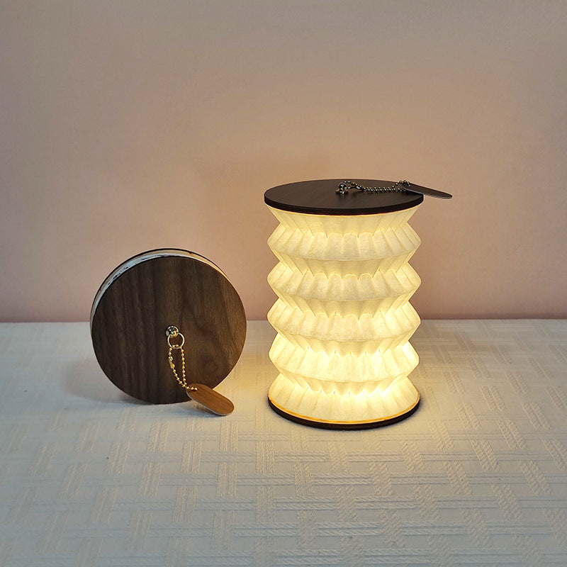 Foldable Paper Lotus Lantern Table Lamp – Multicolor USB LED Bedside Lamp for Bedroom and Living Room Decor 0