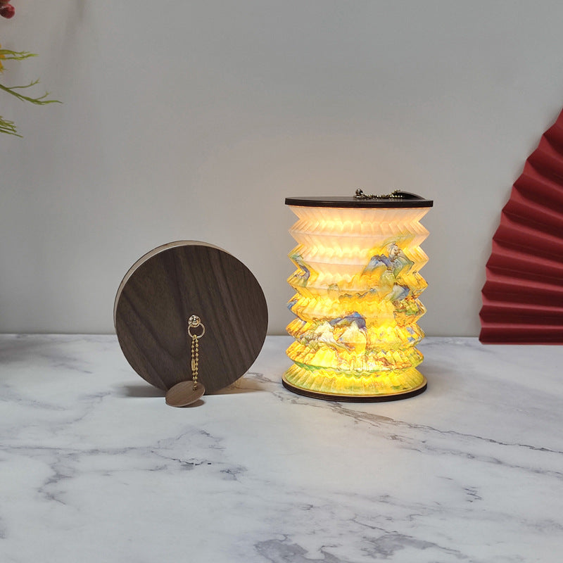 Foldable Paper Lotus Lantern Table Lamp – Multicolor USB LED Bedside Lamp for Bedroom and Living Room Decor 1