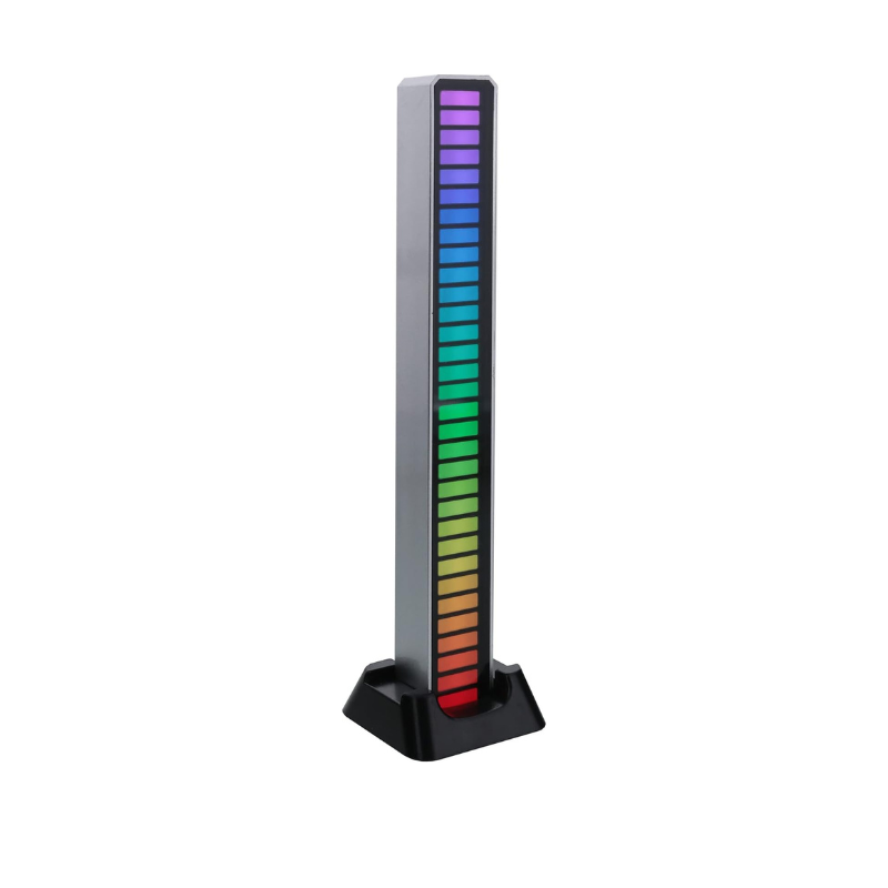 Colorful LED tower on a white background