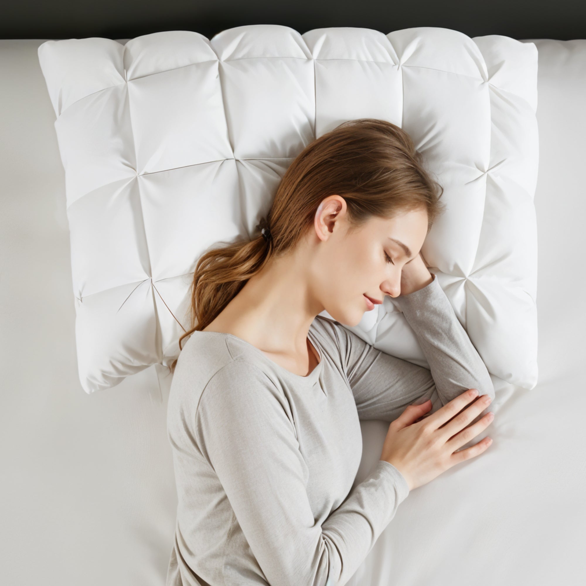 Goose Down Pillow with Rousset Silk Cover – Hotel-Quality Comfort and Support for All Sleep Positions, 48 x 74 cm 0