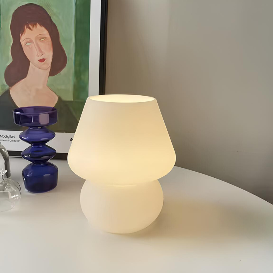 Hand-Blown Glass Table Lamp with Unique Patterns – Elegant Bedside Lamp for Bedroom and Living Room 5