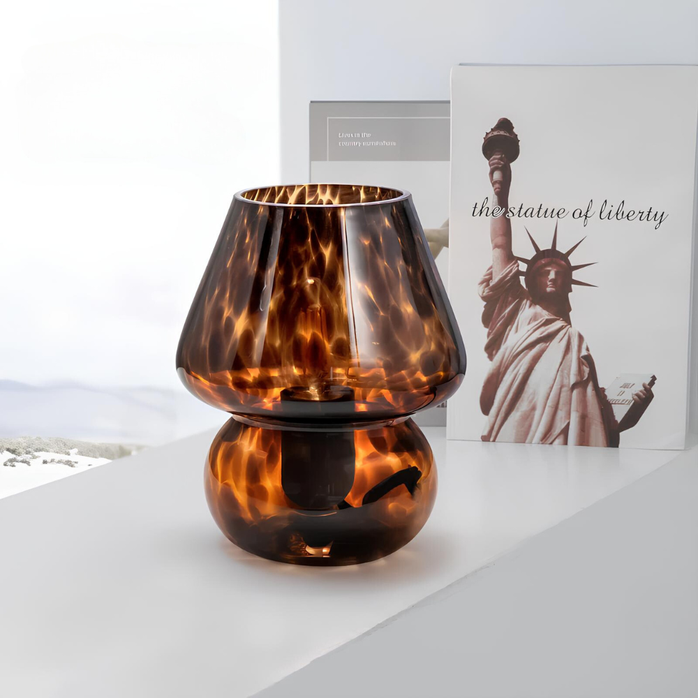 Hand-Blown Glass Table Lamp with Unique Patterns – Elegant Bedside Lamp for Bedroom and Living Room 9