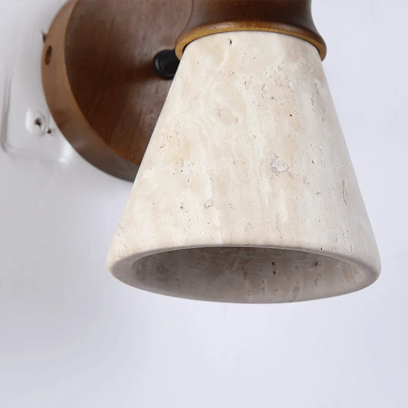 Handcrafted Natural Stone Wall Lamp – Yellow Travertine Wall Sconce with Warm LED Glow for Elegant Home Lighting 5