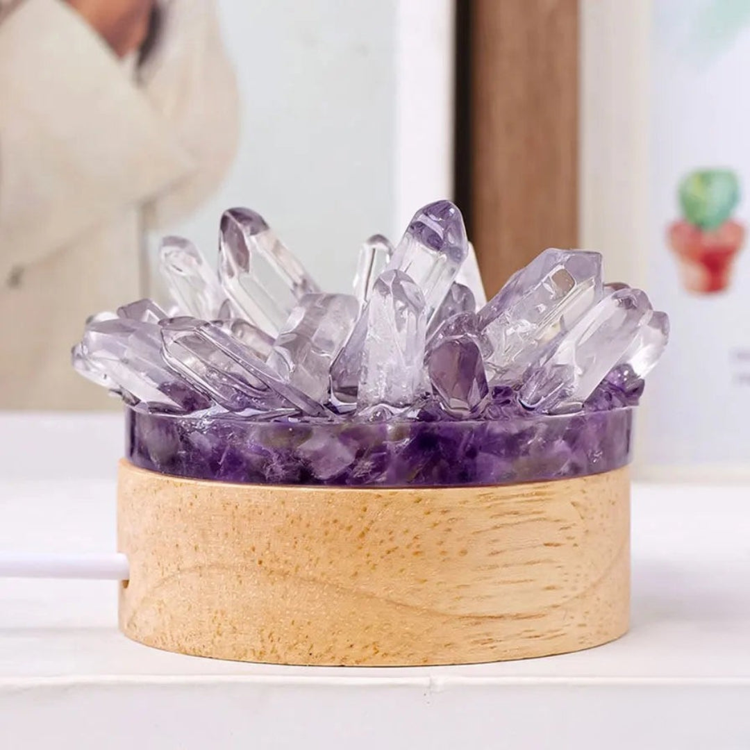 Handmade Natural Crystal Table Lamp – Unique Crystal Lights for Feng Shui and Wellness, Ideal Bedside Lamp a2
