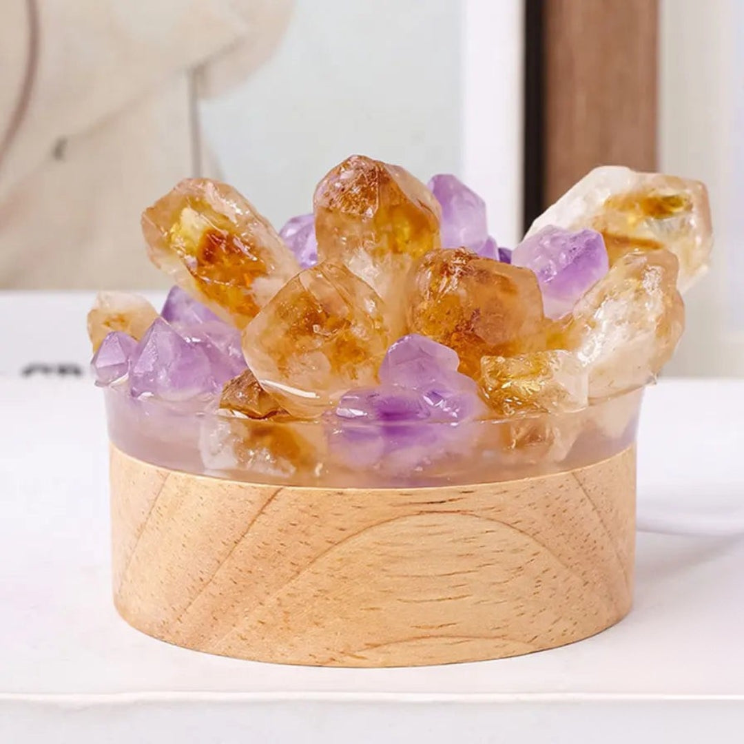 Handmade Natural Crystal Table Lamp – Unique Crystal Lights for Feng Shui and Wellness, Ideal Bedside Lamp a3