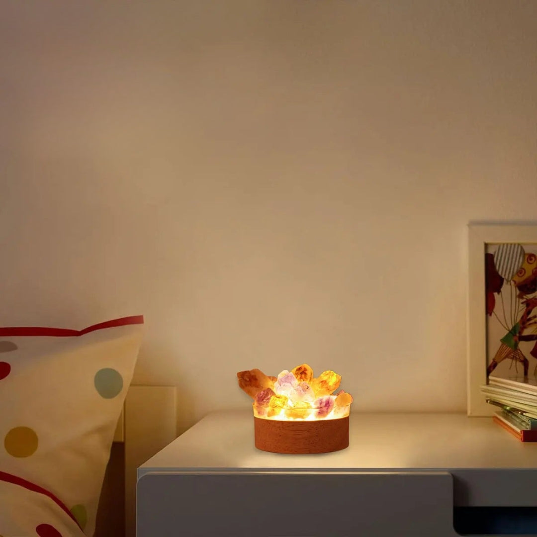 Handmade Natural Crystal Table Lamp – Unique Crystal Lights for Feng Shui and Wellness, Ideal Bedside Lamp a5