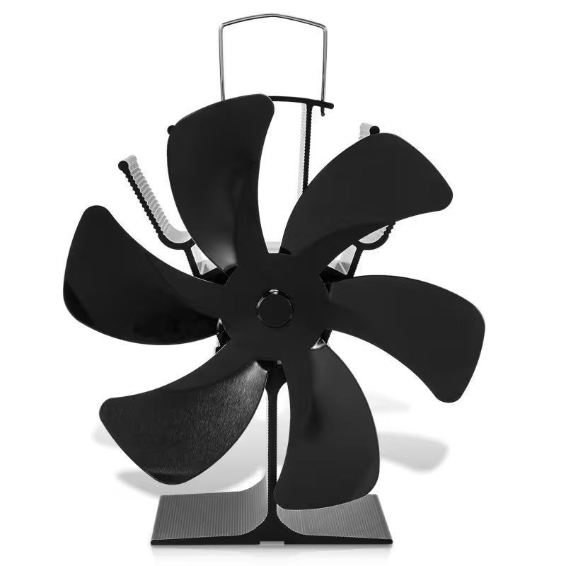 Hanging Wood Stove Fan – Heat Powered Fireplace Fan with 6 Blades and Thermometer for Efficient Home Heating 1
