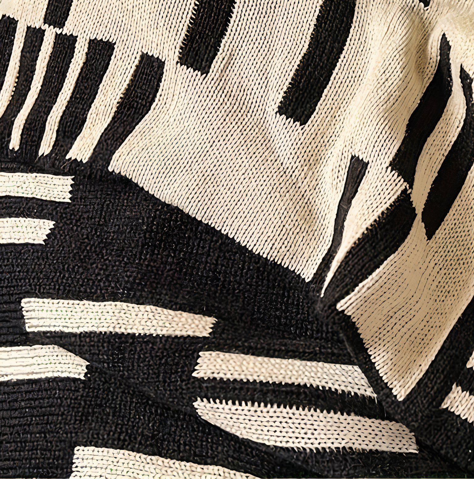 Close-up of a black and white patterned fabric