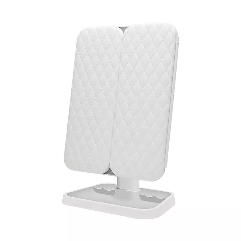 White quilted stand with a square base on a white background