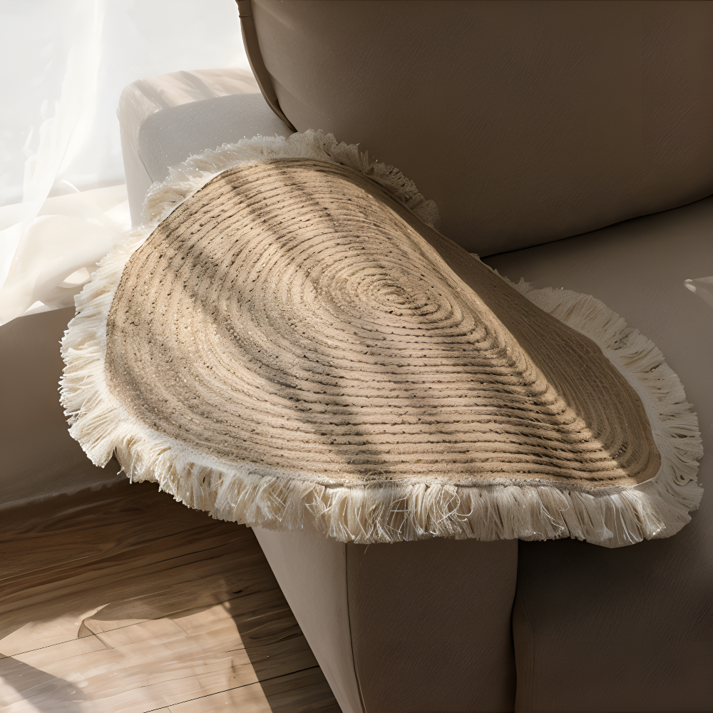 Japanese Style Braided Round Rug – Soft Hand-Woven Washable Carpet in Multiple Sizes, Anti-Slip Design 3