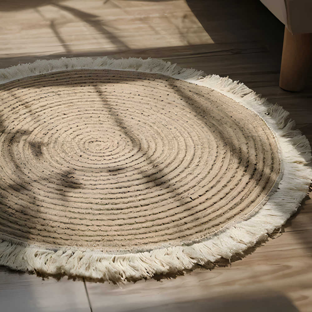 Japanese Style Braided Round Rug – Soft Hand-Woven Washable Carpet in Multiple Sizes, Anti-Slip Design 4