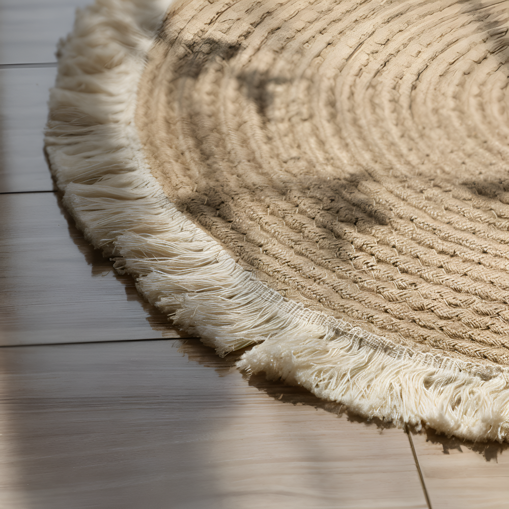 Japanese Style Braided Round Rug – Soft Hand-Woven Washable Carpet in Multiple Sizes, Anti-Slip Design 5