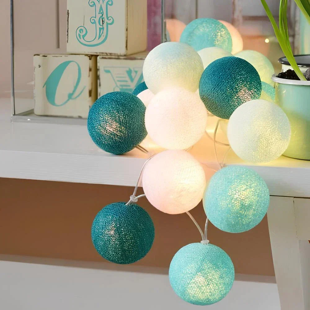 LED Cotton Ball String Lights – 6cm Warm White Fairy Lights, 1.5-3.0m Length, USB & Battery Operated for Cozy Ambiance 10