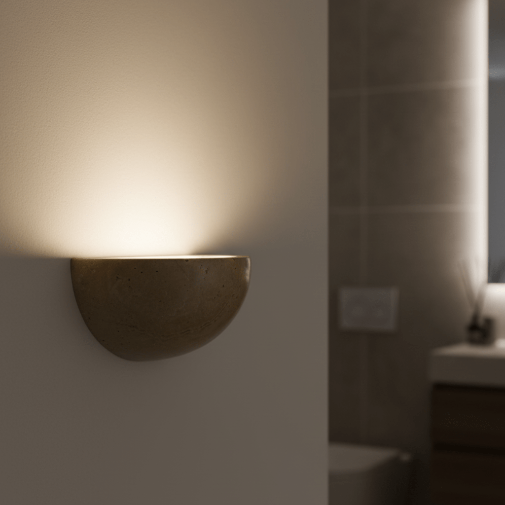 LED Stone Wall Sconce - Handcrafted Ambient Wall Light for Living Room and Bedroom, Energy Efficient Decorative Lighting 0