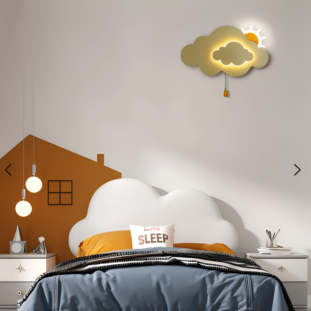 LED Wall Light for Children's Room - Cloud and Sun Design, Soft Eye-Friendly Glow, Eco-Friendly Materials, 26cm x 15cm 8