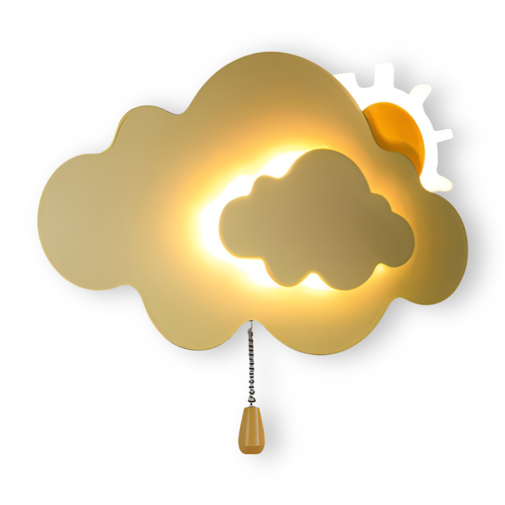 LED Wall Light for Children's Room - Cloud and Sun Design, Soft Eye-Friendly Glow, Eco-Friendly Materials, 26cm x 15cm 9