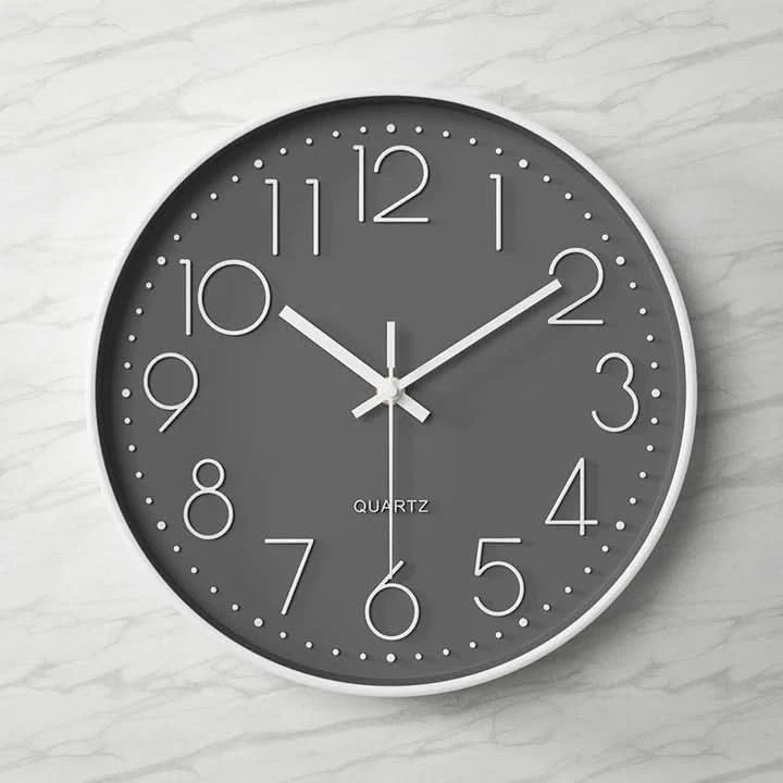 Large 3D Wall Clock with Easy-to-Read Numbers – Modern Minimalist Home and Office Decor 0