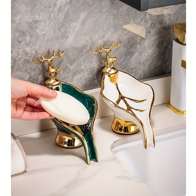 Leaf-Shaped Soap Dish Holder for Shower – Elegant Design, Moisture-Resistant Plastic, Keeps Soap Dry and Clean 6
