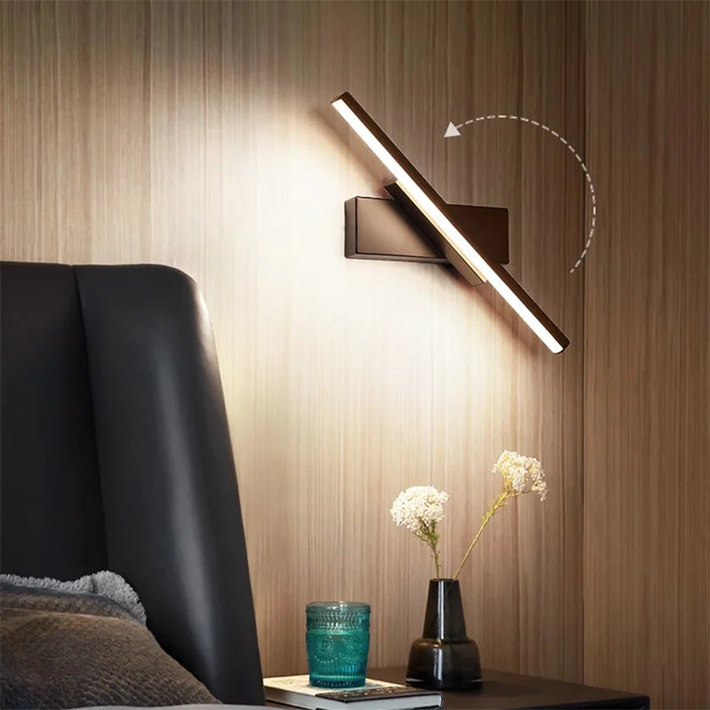 Linear LED Wall Light with Pivoting Design and Adjustable Color Temperature – Matte Aluminum Finish for Versatile Bathroom or Home Use 4