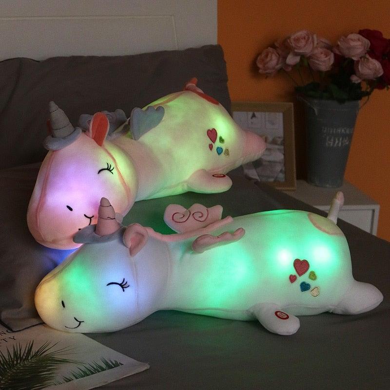 Lunacorn Luminous Unicorn Plush Toy – Soft Stuffed Animal with Rainbow LED Night Light for Kids 1