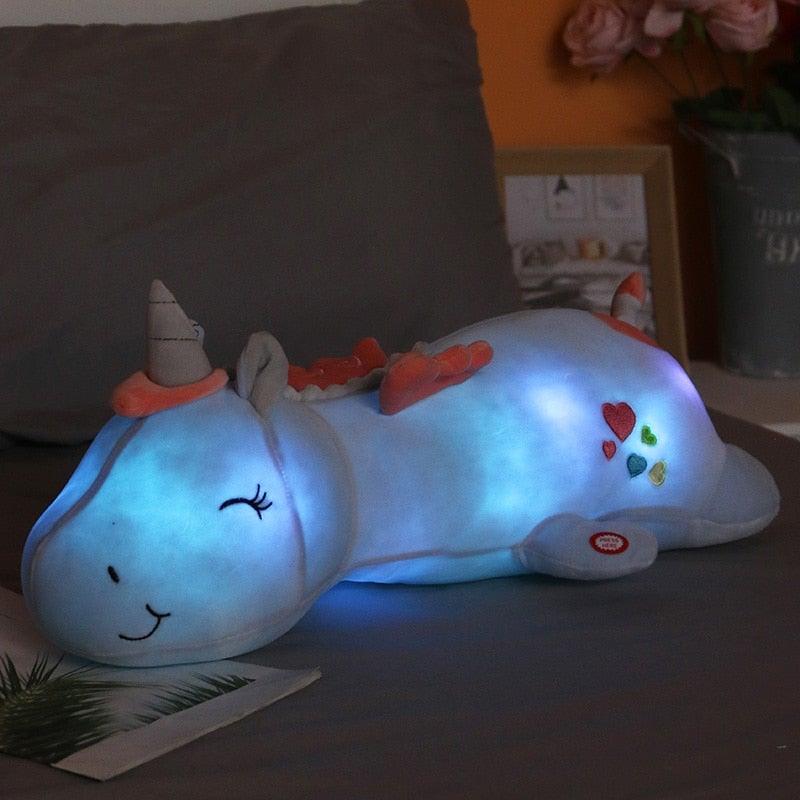Lunacorn Luminous Unicorn Plush Toy – Soft Stuffed Animal with Rainbow LED Night Light for Kids 5
