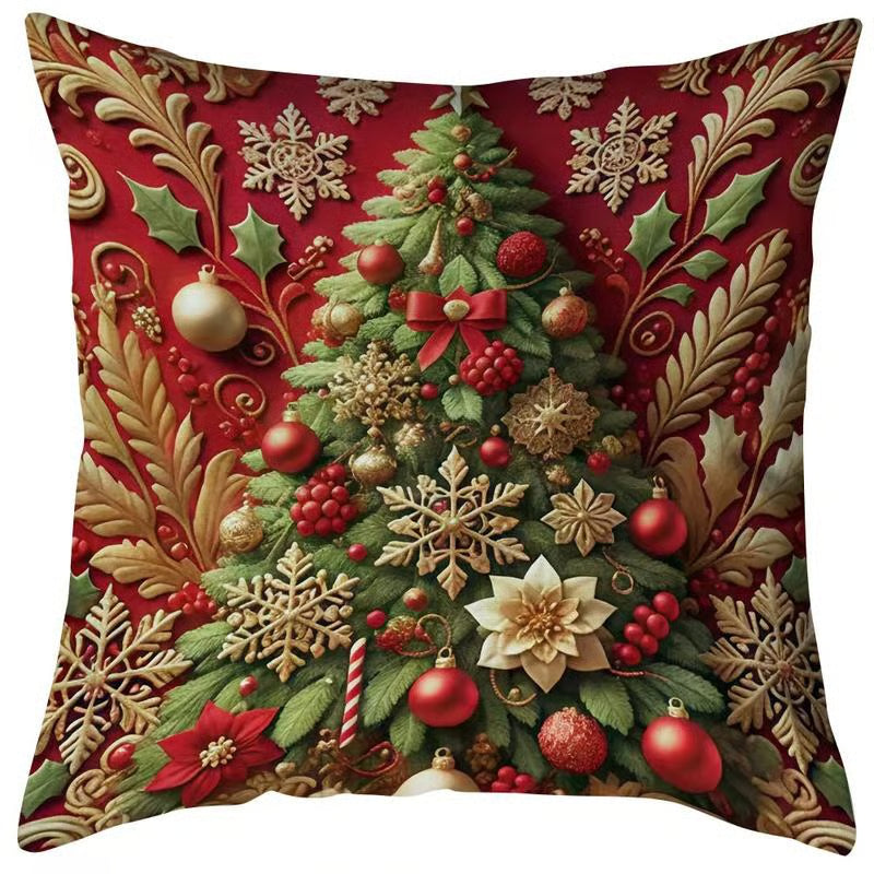 Luxury Christmas Cushion Cover with 3D Santa Design – Soft Thick Fabric Holiday Decor for Sofas and Armchairs 5