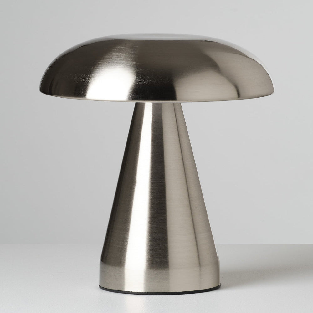 Metallic table lamp on a white background